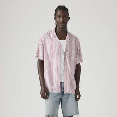 Classic Camp Shirt - Silas Stripe Bossa Nova Red - Red