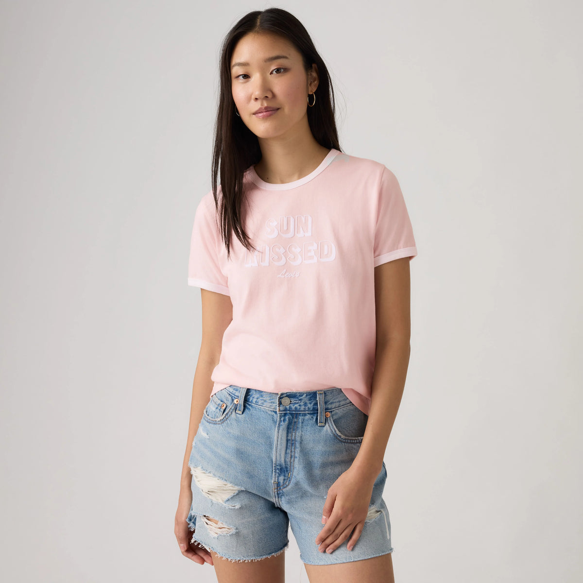 Graphic Logo Favorite Ringer Tee - Sun Kissed Crystal P - Blue