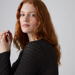 Anika Crewneck Top - Anthracite Night - Black