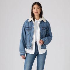 90s Sherpa Trucker Jacket - Inner Adventurer - Dark Wash