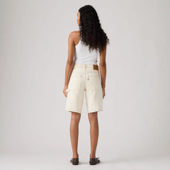 Baggy Dad Utility Women's Shorts - Yeah No Yeah Utility - White
