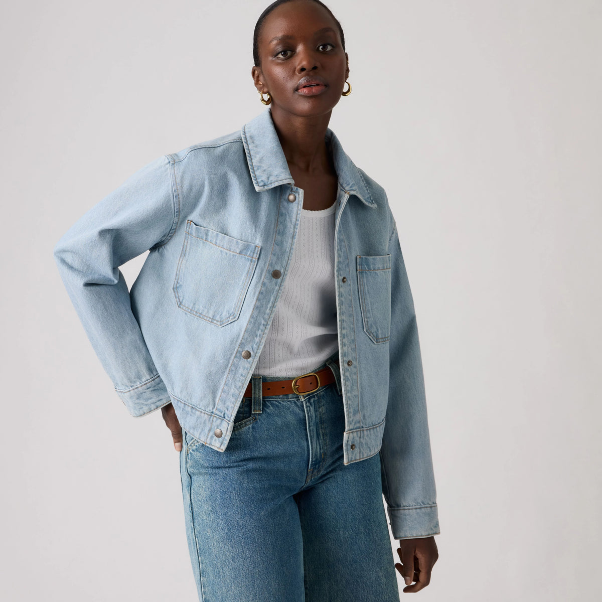 Two Pocket Shacket - Light Wash - Light Wash
