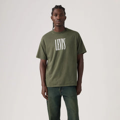 Relaxed Fit Vintage Graphic T-Shirt - Stretched Serif Kambaba - Green