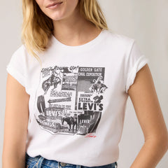 Levi's® Logo Perfect Tee Shirt - Cowboy Grid - White