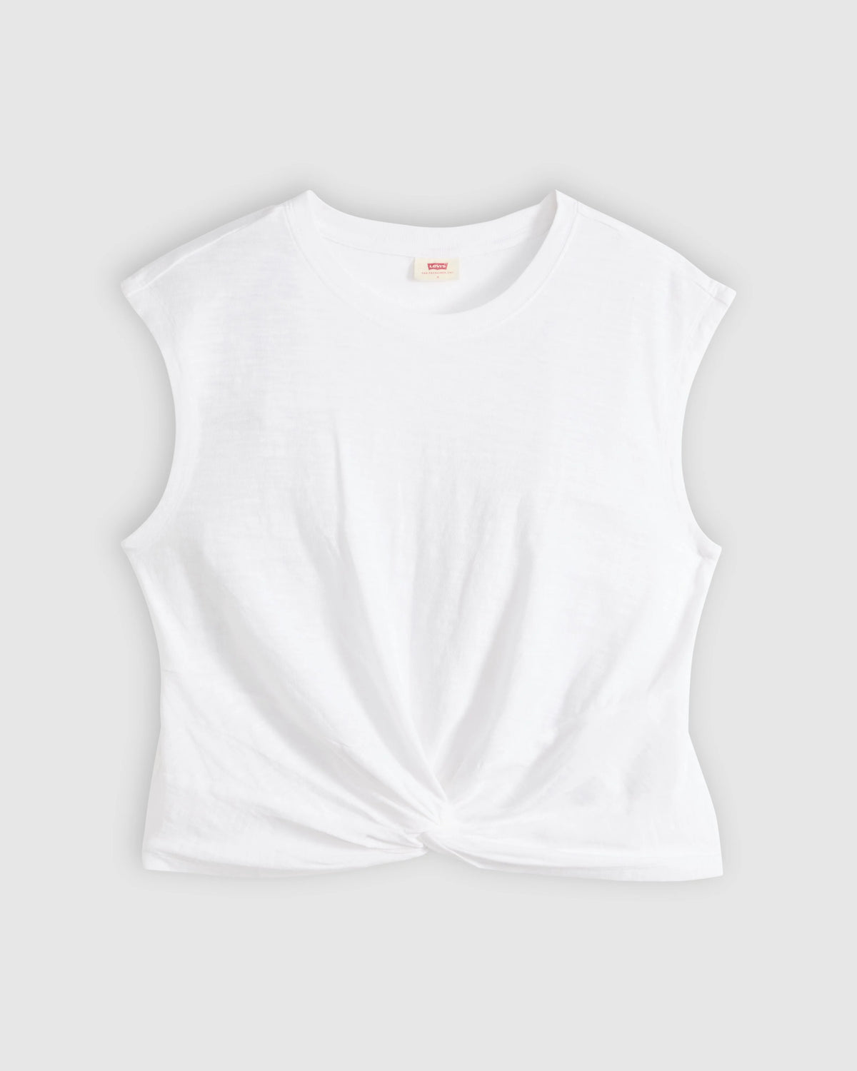 Jemma Knot Sleeveless Tee - Bright White - White