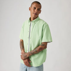 Authentic Short-Sleeve Button-Down Garment Dye Shirt - Garment Dye Cameo Green - Green