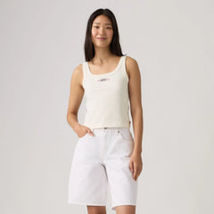 Graphic Logo Essential Tank Top - P2_Craft Serif Horiz - White
