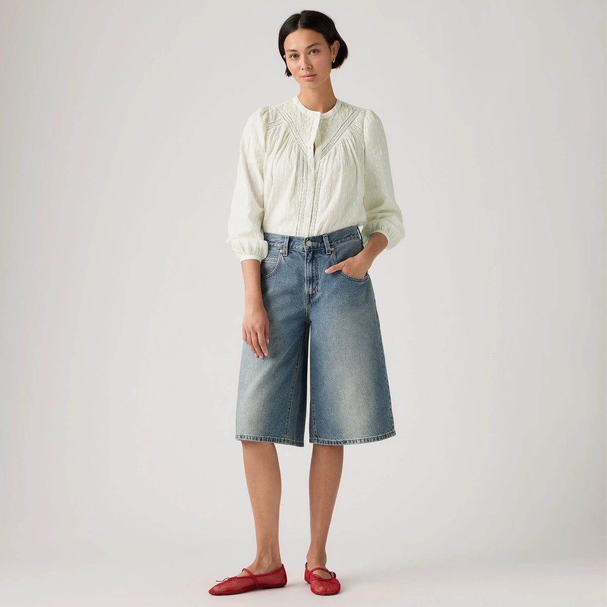 Super Baggy Women's Jorts - Hazy Times - Medium Wash