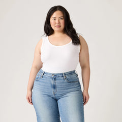Hayes Ribbed Tank Top (Plus Size) - Bright White - White
