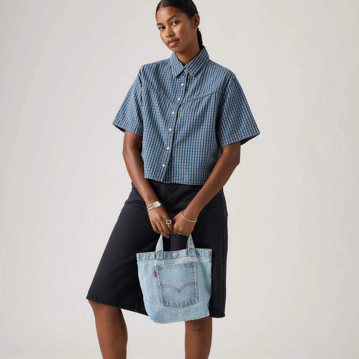 Mini Tote Bag - Ocean - Light Wash