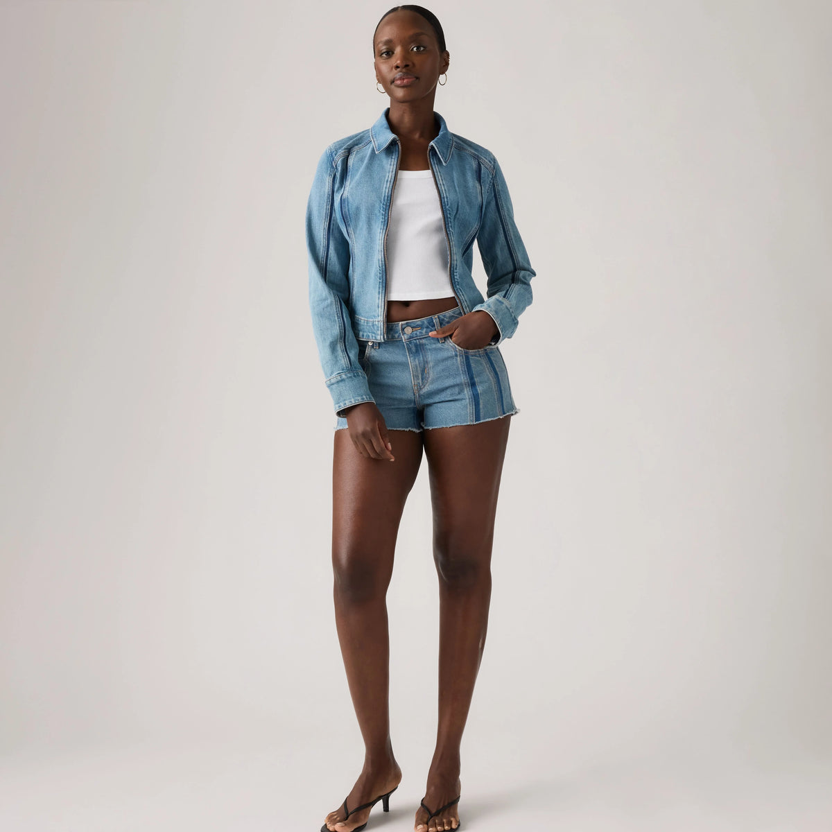 Low Rise Shadow Women's Shorts - Shadow Work Short - Medium Wash