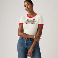 Graphic Rickie Ringer T-Shirt - Groovy Jeans - Neutral