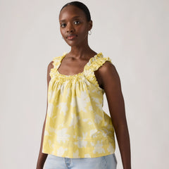 Meg Cotton Blouse - Regina Floral V2 Raf - Yellow