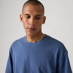 Boxy Short Sleeve Garment Dye T-Shirt - Garment Dye Zodiac Blue - Blue