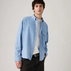 Long-Sleeve Zandt Boxy Shirt - Charlie Light Chambray - Light Wash
