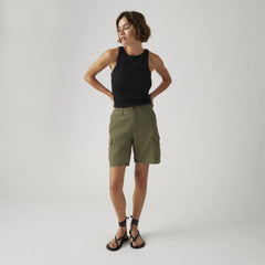 Baggy Cargo Women's Shorts - Army Green