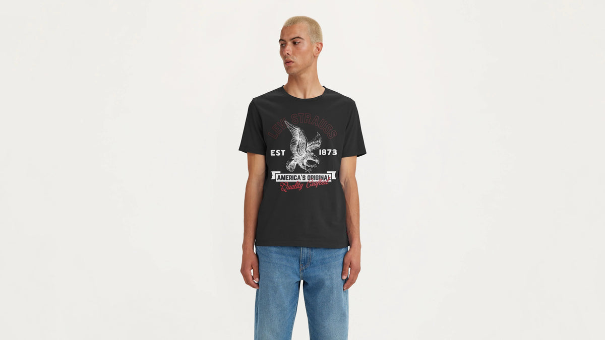 Standard Fit Classic Graphic T-Shirt - Eagle Strike Caviar - Black