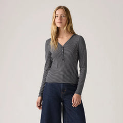 Dreamy Henley - Dark Sapphire Stripe - Blue