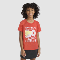 Short Sleeve Bake Graphic Tee Big Girls 7-16 - Hot Coral - Pink