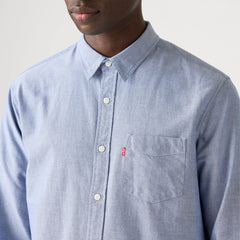 Classic One Pocket Standard Fit Oxford Shirt - Navy Peony - Blue