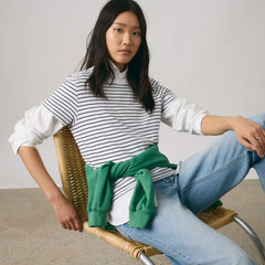 Favorite Short Sleeve Tee - Golf Course Stripe B - White