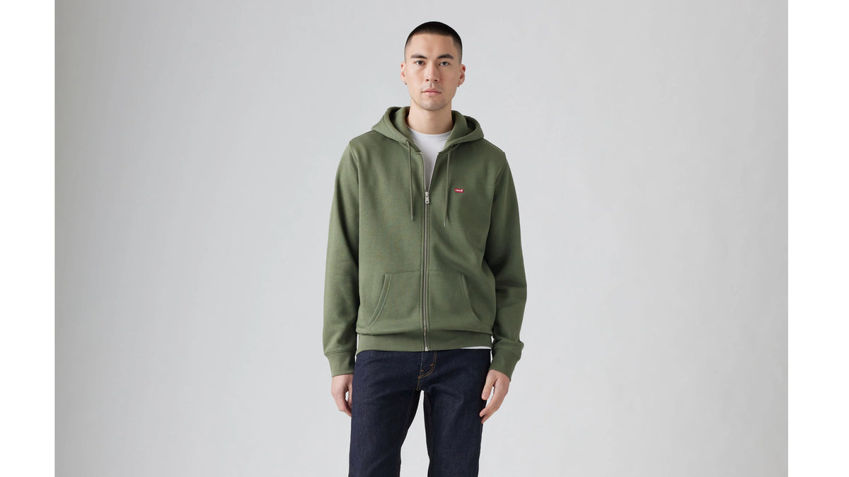 Zip Up Hoodie Sweatshirt - Thyme - Green