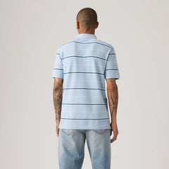 Levi's Original Polo Shirt - Aren Stripe Soft Chambray Blue - Blue