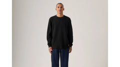 Long-Sleeve Relaxed Thermal Garment Dye Shirt - Garment Dye Mineral Black - Black