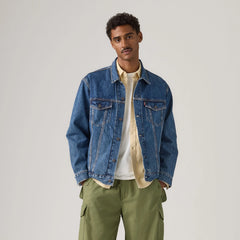 Relaxed Fit Trucker Jacket - Million Dollar - Dark Wash
