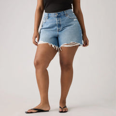 501® Women's Original High-Rise Shorts (Plus Size) - Blow Big Horns - Medium Wash