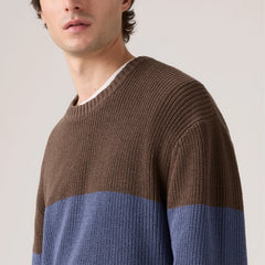 Alamo Crewneck Sweater - Lysander Stripe Bracken - Brown