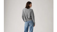 Supersoft Crewneck Cardigan - Dark Heather Gray - White