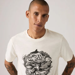 Standard Fit Classic Graphic T-Shirt - Levis Aquatic Egret - White