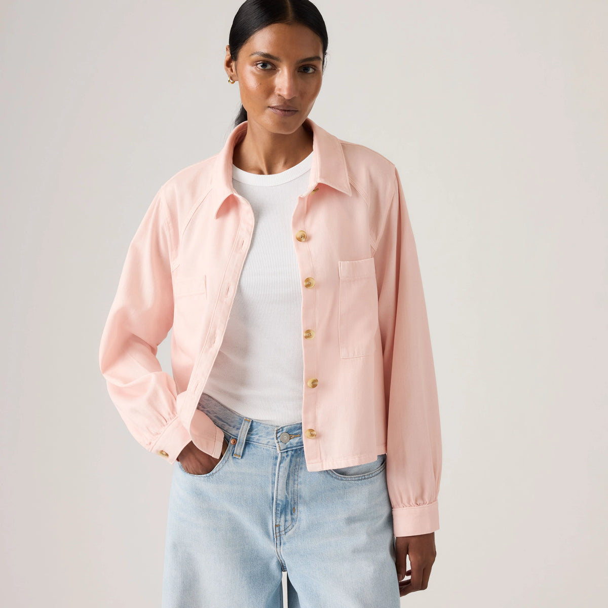 Tini Long-Sleeve Utility Shirt - Crystal Pink Gd 1 - Pink