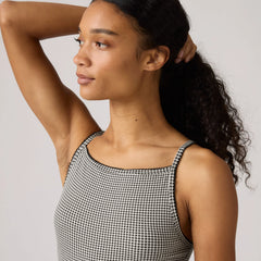 Dry Goods Apron Tank Top - Patricia Printed Che - Black