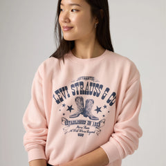 Graphic Everyday Crewneck Sweatshirt - Crystal - Pink