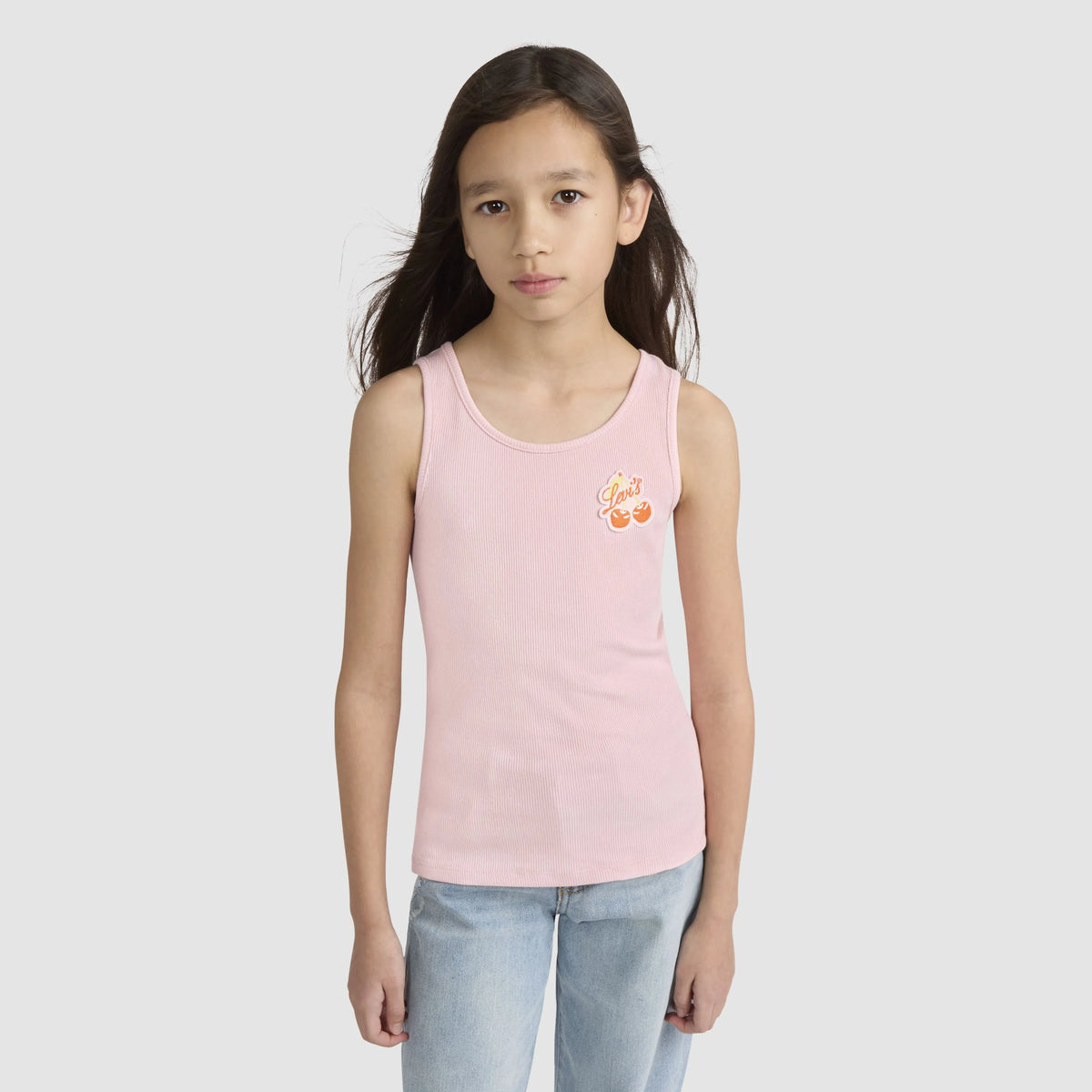 Cherry Levis Logo Big Girls 7-16 Tank Top - Coral Blush - Pink