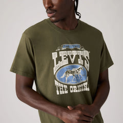 Relaxed Fit Short-Sleeve Graphic T-Shirt - Levis Horse Poster Olive - Green