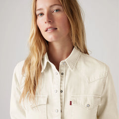 Ultimate Western Denim Shirt - Icy Ecru - White