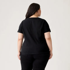 V-Neck T-Shirt (Plus Size) - Caviar - Black