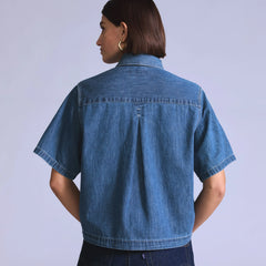 Women's Short-Sleeve Cafe Top - Everyday Blues - Medium Wash