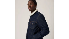 Type III Sherpa Trucker Jacket - Give It A Rinse Sher - Dark Wash