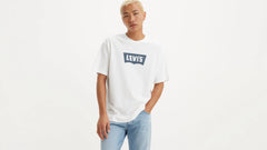 Relaxed Fit Vintage Batwing Graphic T-Shirt - Vintage Indigo - White