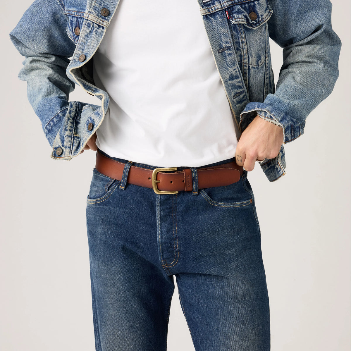 Levis Tumbled Icon Belt - Drake Khaki - Brown