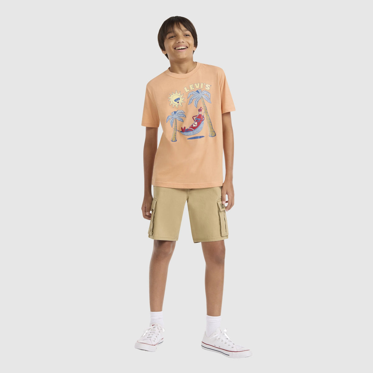 Short Sleeve Relaxing Hot Sauce Graphic Tee Big Boys 8-20 - Peach Bloom - Pink