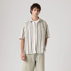 Short-Sleeve Dawson Shirt - Leigh Stripe Vintage Indigo - Blue