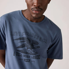 Relaxed Fit Short-Sleeve Graphic T-Shirt - Healdry Vintage Indigo - Blue