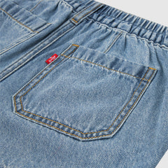 Denim Dolphin Short Little Girls 4-6 - Reach For The Stars - Medium Wash