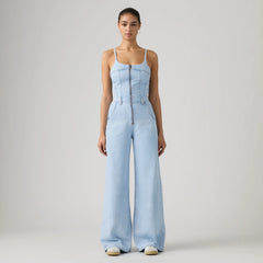 Bustier Lightweight Jumpsuit - Always Going To Change - Light Wash