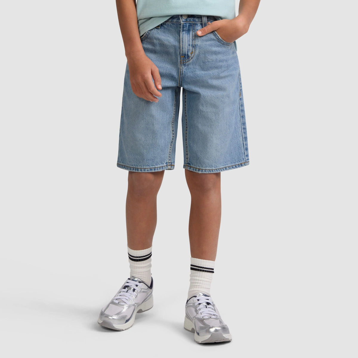 Skate Shorts Big Boys 8-20 - From Scratch No Destruction - Light Wash